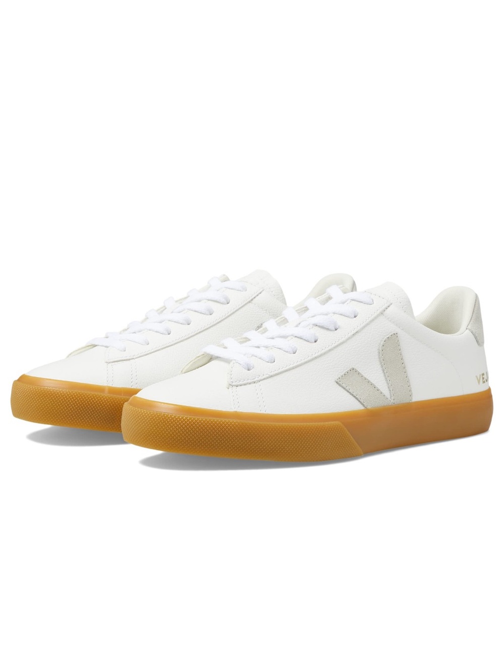 Veja White Leather Sneakers with Gum Sole